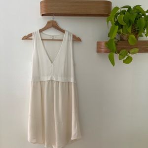 Aritzia Wilfred white and cream silk dress, size 2